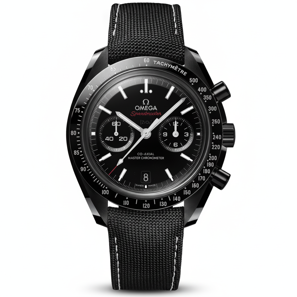 Speedmaster Dark Side of the Moon 44,25mm cu curea din nailon – Ediție Premium