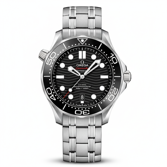 Seamaster Diver 300M Hitam 42mm Baja
