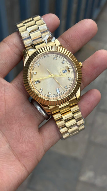 Datejust ゴールド ダイヤモンド文字盤 メンズ腕時計