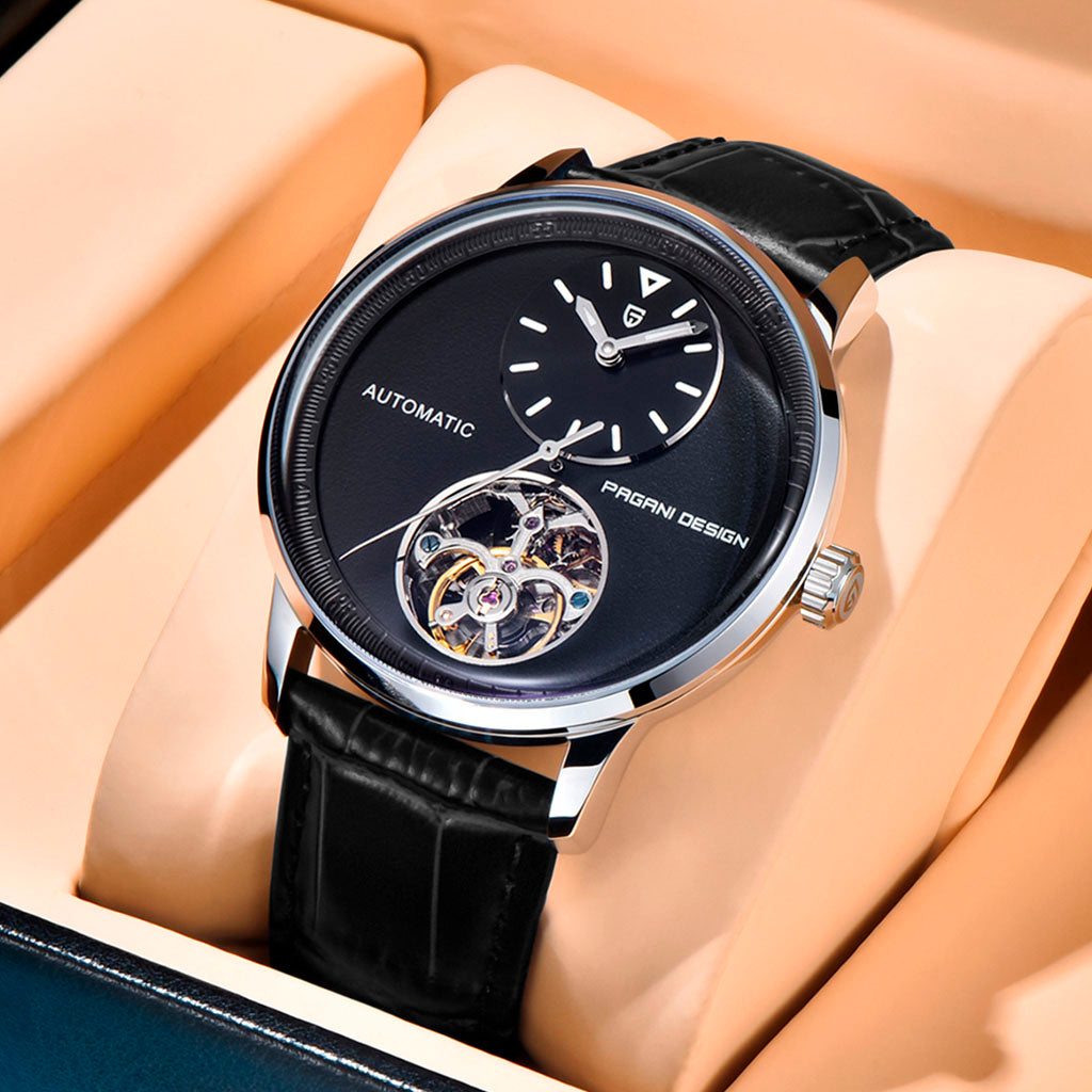 Design Tourbillon Bạc Đen
