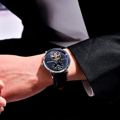 Design Tourbillon Bạc Đen