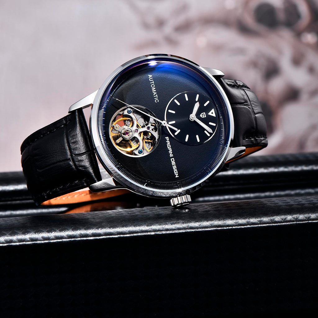 Design Tourbillon Bạc Đen